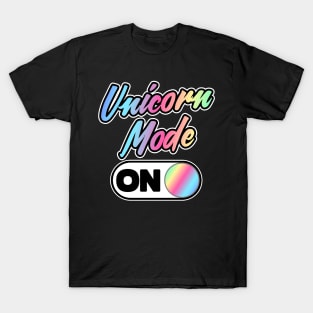 Unicorn Mode On Retro Colorful Gift Mom Party T-Shirt